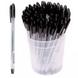 Ручка шариковая 0,7мм прозр/корпус на масл/основе Cтамм VeGa черн (50)