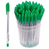 Ручка шариковая 0,7мм прозр/корпус на масл/основе Cтамм VeGa зелен (50) 