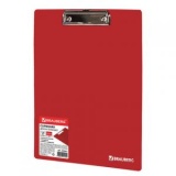 Доска планшет с верхним зажимом А4 пластик Brauberg красная (5)